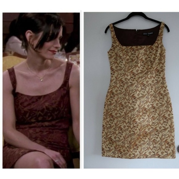Vintage Betsey Johnson Chocolate Brown Gold Mini Dress - Picture 13 of 13